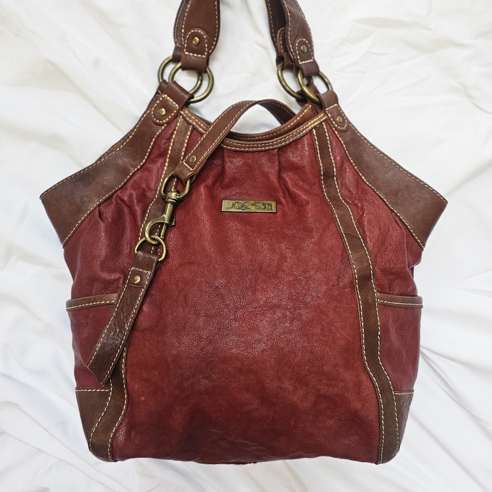 Joe’s Red and Brown Tote Bag